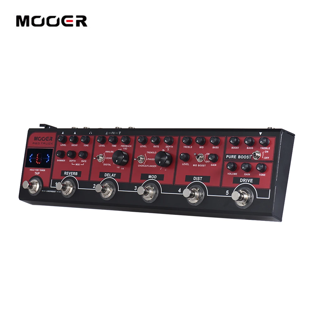 MOOER красный грузовик 6 в 1 комбинированный эффект педаль Boost + Overdrive искажения