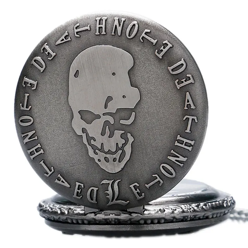 Vintage Retro Death Note Theme Pocket Watches Necklace Chain Cool Skull Fob Watch Pendant Cosplay Gifts Boys Children Kids
Vintage Retro Death Note Theme Pocket Watches Necklace Chain Cool Skull Fob Watch Pendant Cosplay Gifts Boys Children Kids