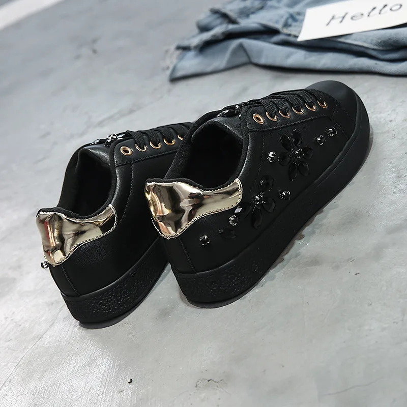 Stephoes Autumn Casual Board Shoes Women Girls Students Lace-up Crystal Decors Round Toe Waterproof White Black Pink Shoes
Stephoes Autumn Casual Board Shoes Women Girls Students Lace-up Crystal Decors Round Toe Waterproof White Black Pink Shoes