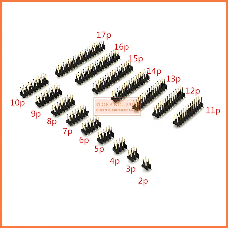 Патч с двойной иглой 2 54 2*3/2*4/2*5/2*6/2*7/2*10/-2 * 17pin SMD медный соединитель контактный