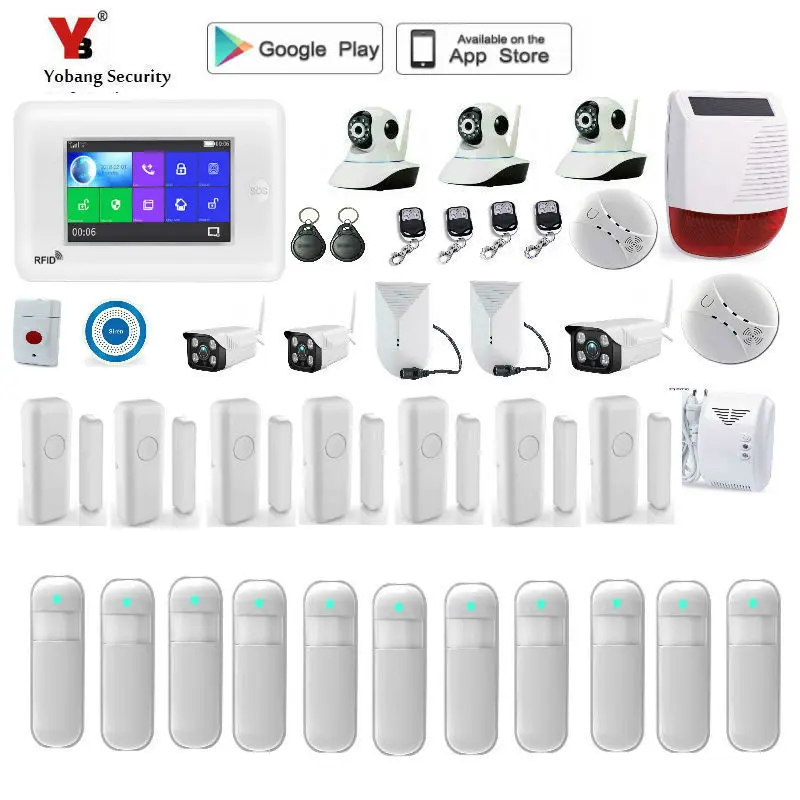 Yobang Security Full Touch Screen 4.3 Inch Wifi 3G GSM Wireless Home Burglar Security Alarm System Video IP Camera Compatible
Yobang Security Full Touch Screen 4.3 Inch Wifi 3G GSM Wireless Home Burglar Security Alarm System Video IP Camera Compatible