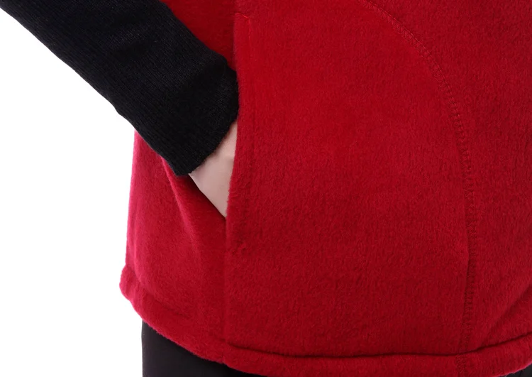 Women fleece vest female autumn and winter middle-aged mother loaded fleece vest large size