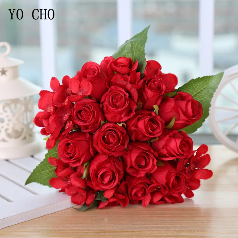 YO CHO Wedding Bouquet Silk Red Roses Hydrangea Artificial Flower Wedding Bouquet for Bridal Bridesmaid Mariage Wedding Supplies
YO CHO Wedding Bouquet Silk Red Roses Hydrangea Artificial Flower Wedding Bouquet for Bridal Bridesmaid Mariage Wedding Supplies