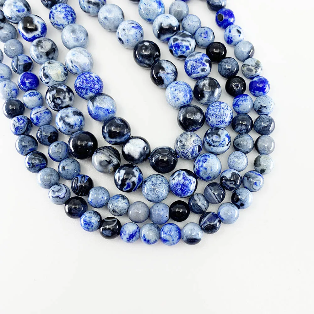 1 Strand 6-10mm Natural Stone Blue Flame Agates Bead Round Smooth Loose Spacer Beads Bracelet for DIY Jewelry Making Findings
1 Strand 6-10mm Natural Stone Blue Flame Agates Bead Round Smooth Loose Spacer Beads Bracelet for DIY Jewelry Making Findings