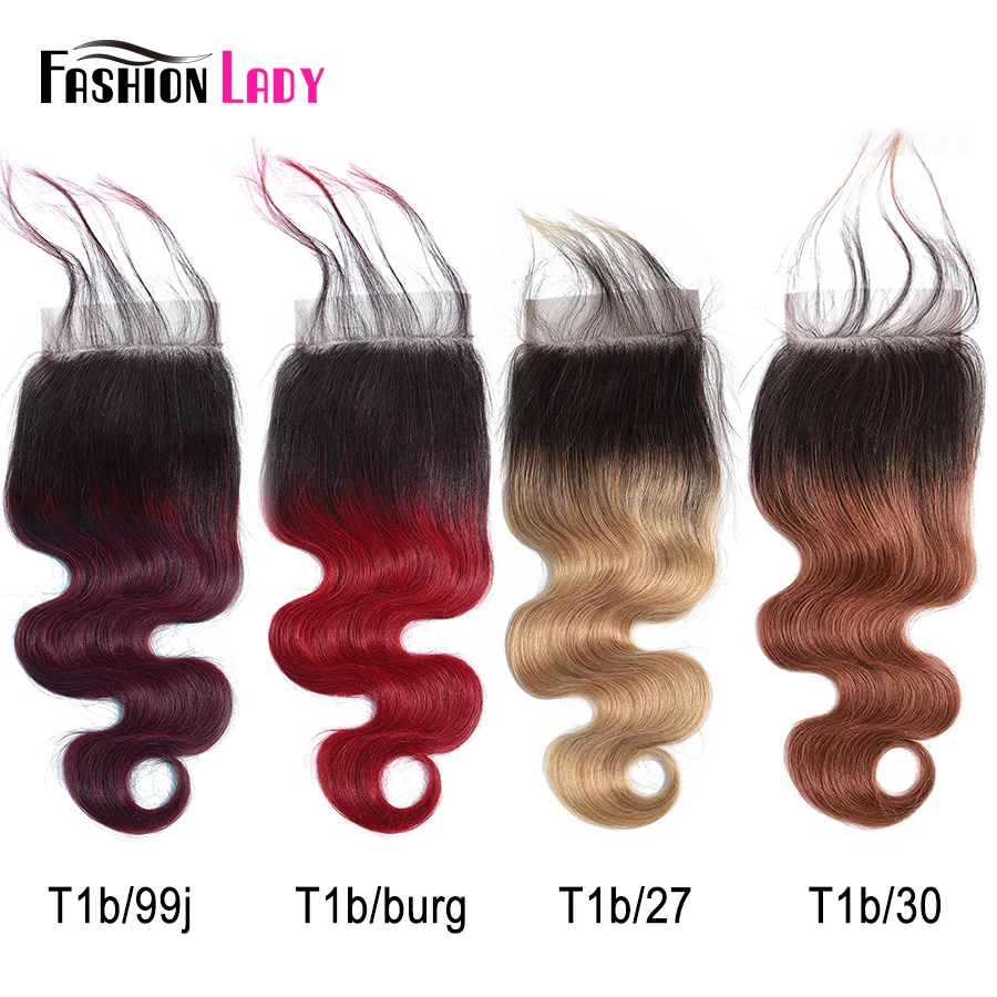 FASHION LADY Pre-Colored 100% Human Hair 4x4inch Indian Closure T1B/27 Ombre Body Wave Lace Closure Non-Remy
FASHION LADY Pre-Colored 100% Human Hair 4x4inch Indian Closure T1B/27 Ombre Body Wave Lace Closure Non-Remy