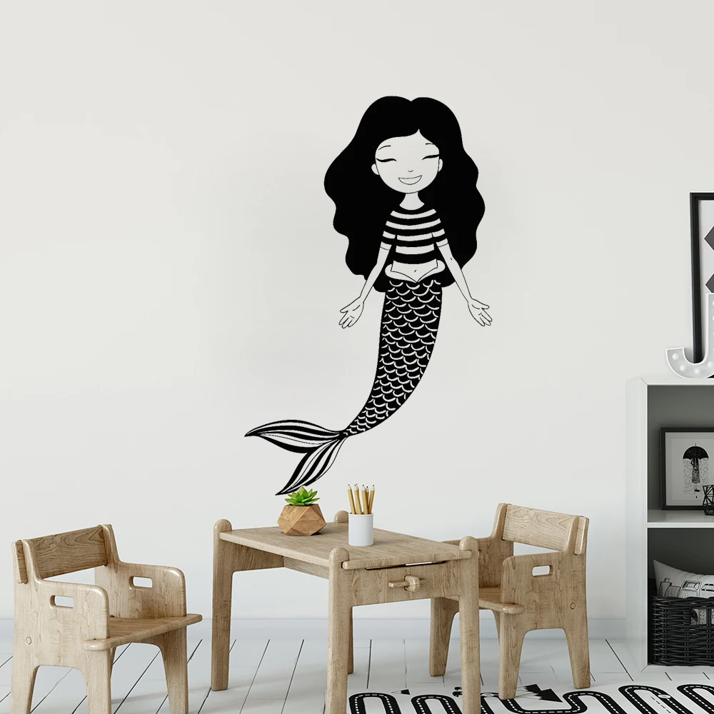 Cute Little Mermaid Wall Decal Bathroom Cartoon Nursery Vinyl Wall Stickers for Girls Rooms Bedroom Decoration Art Mural D717
Cute Little Mermaid Wall Decal Bathroom Cartoon Nursery Vinyl Wall Stickers for Girls Rooms Bedroom Decoration Art Mural D717