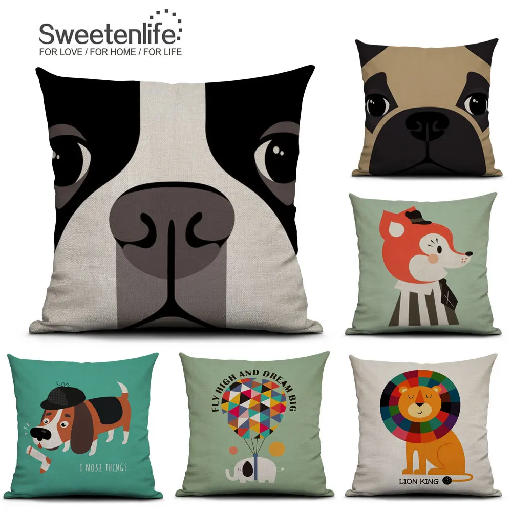 Sweetenlife животных декоративные подушки 45х45см наволочка для с рисунком диванную