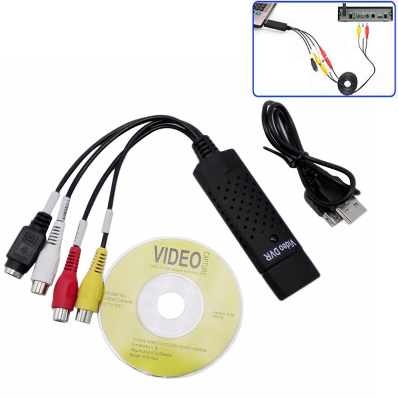 Портативная простая крышка USB 2 0 переходник для видео и аудио ТВ адаптер карт