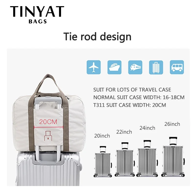 Женская дорожная сумка TINYAT для хранения вещей в деловом стиле подвесной
