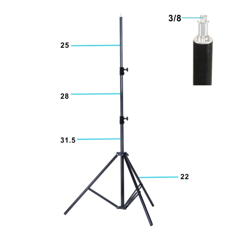 Falcon Eyes 2.6M Height Lightweight Camera Video Light Stand Portable Adjustable Light Stands 3 Sections DSLR Tripod i-2601/B
Falcon Eyes 2.6M Height Lightweight Camera Video Light Stand Portable Adjustable Light Stands 3 Sections DSLR Tripod i-2601/B