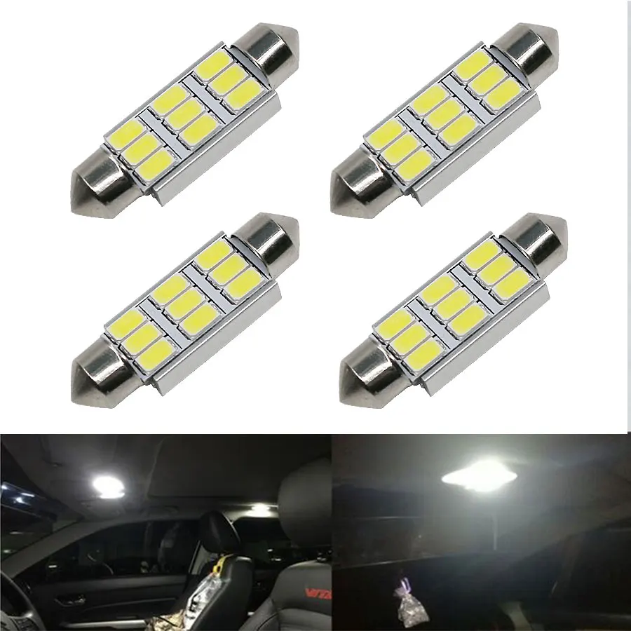 4Pcs Festoon C5W C10W LED Dome Lights White CANBUS NO Error Bulbs 5630 9 SMD For Car Licence Plate Light Auto Reading lamps 12V
4Pcs Festoon C5W C10W LED Dome Lights White CANBUS NO Error Bulbs 5630 9 SMD For Car Licence Plate Light Auto Reading lamps 12V