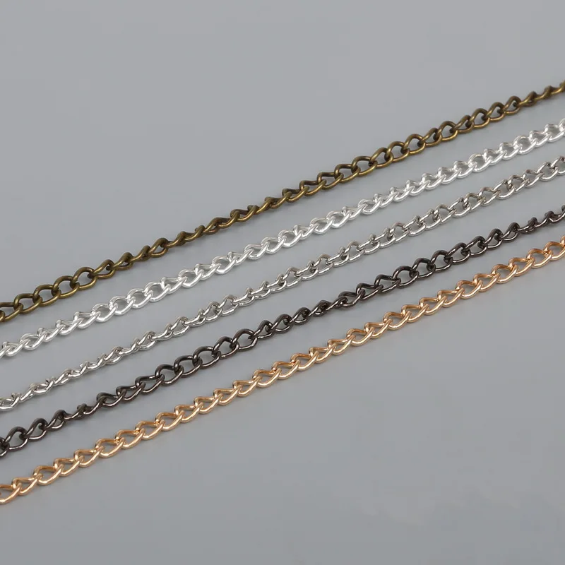 5m/strand Necklace Chains Rhodium/Silver/Gold/GunMetal /Antique Bronze Plated Metal Iron Chain for DIY Jewelry Findings 4x3mm
5m/strand Necklace Chains Rhodium/Silver/Gold/GunMetal /Antique Bronze Plated Metal Iron Chain for DIY Jewelry Findings 4x3mm