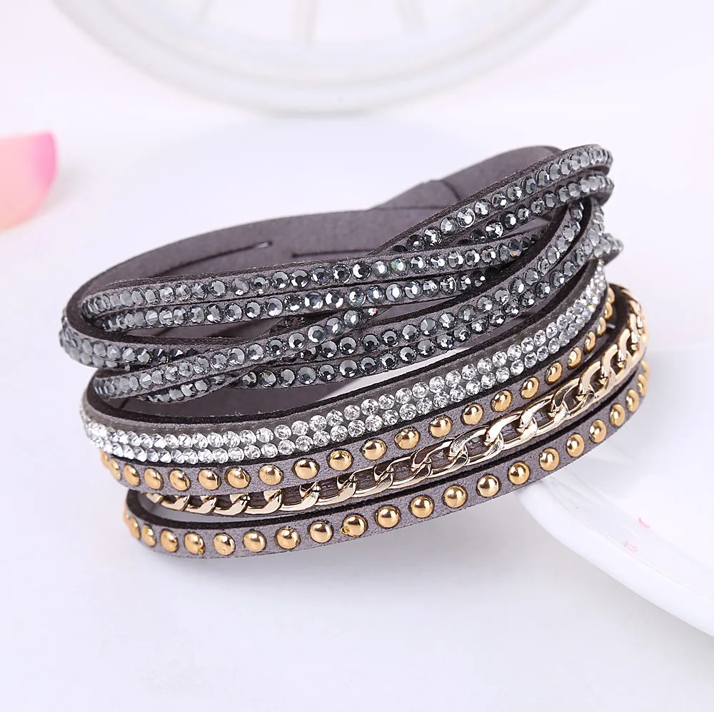 2017 Fashion Leather Bracelet Punk Style Multilayer Bracelets & Bangles Couro Rivet Jewelry For Women /Men pulseras
2017 Fashion Leather Bracelet Punk Style Multilayer Bracelets & Bangles Couro Rivet Jewelry For Women /Men pulseras
