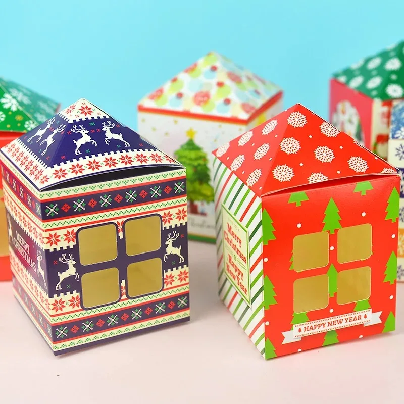 6 style Christmas house style 12pcs Paper Box with window pack candy Cookie Storage Boxes as gifts Packaging party Use
6 style Christmas house style 12pcs Paper Box with window pack candy Cookie Storage Boxes as gifts Packaging party Use