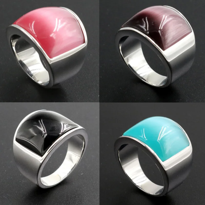 European and American explosions personality titanium steel ring fashion wide face white big gem men and women ring factory dire
European and American explosions personality titanium steel ring fashion wide face white big gem men and women ring factory dire