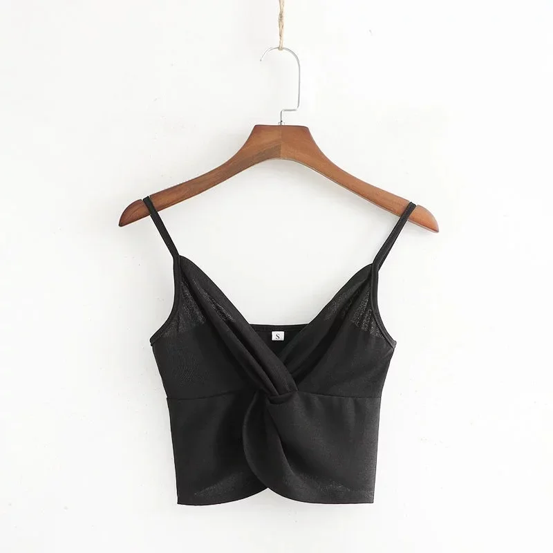2019 Summer Top New Fashion Sexy Slim Sling Knotted Top Short Cropped Vest Crop Top Women 
2019 Summer Top New Fashion Sexy Slim Sling Knotted Top Short Cropped Vest Crop Top Women