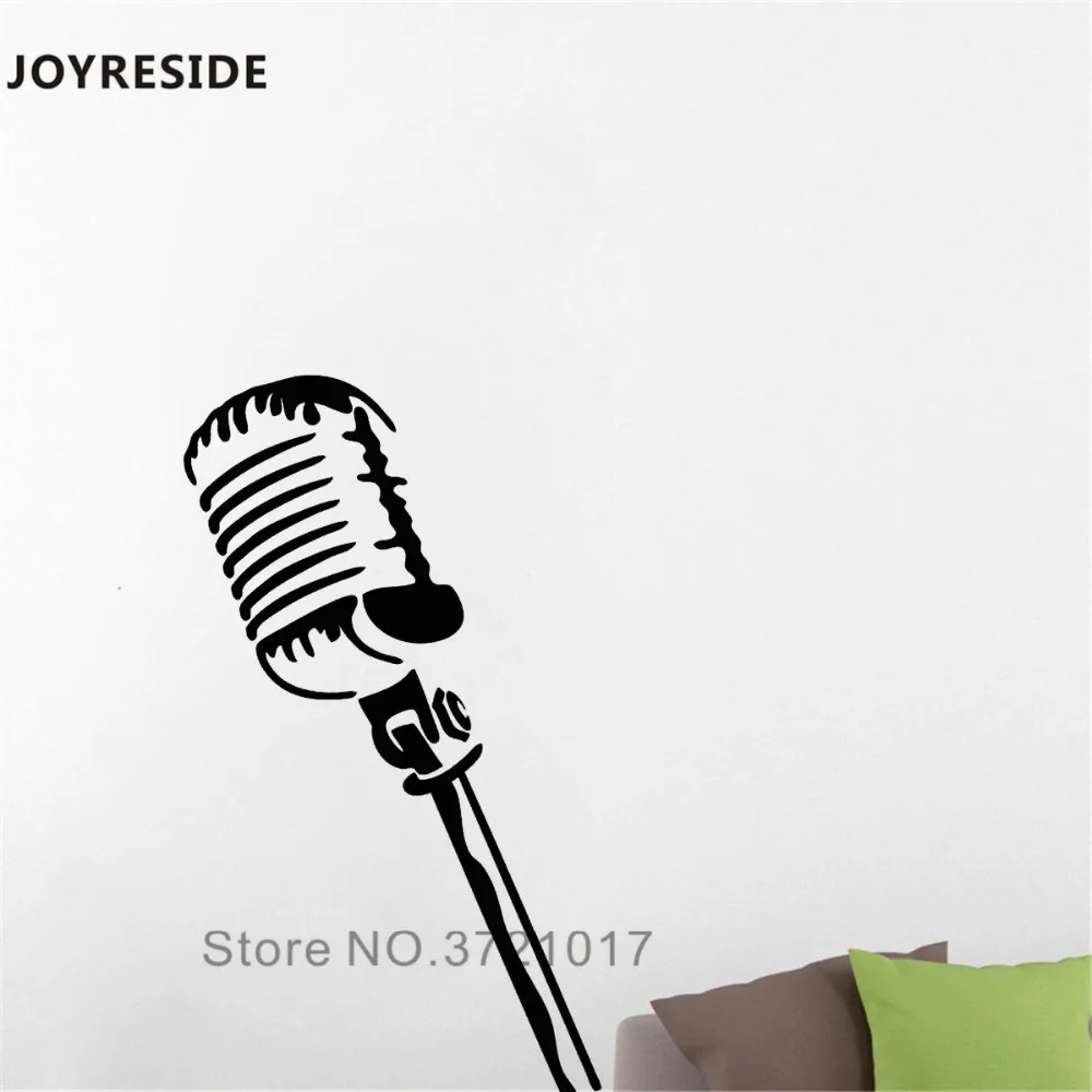 JOYRESIDE Microphone Music Wall Decal Singing Musical Sticker Art Vinyl Decor Home Livingroom Interior Design A1000 | Дом и сад