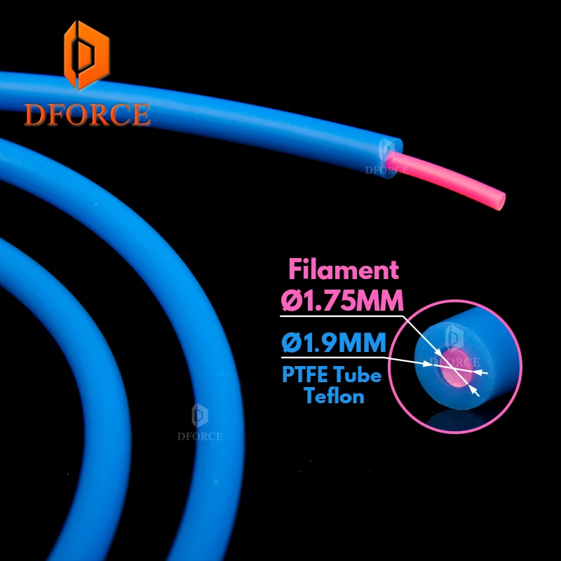 Dforce Blue PTFE Tube Teflonto TL-Feeder hotend RepRap Rostock Bowden Extruder 1.75mm filament ID1.9mmOD4mm Capricornus
Dforce Blue PTFE Tube Teflonto TL-Feeder hotend RepRap Rostock Bowden Extruder 1.75mm filament ID1.9mmOD4mm Capricornus
