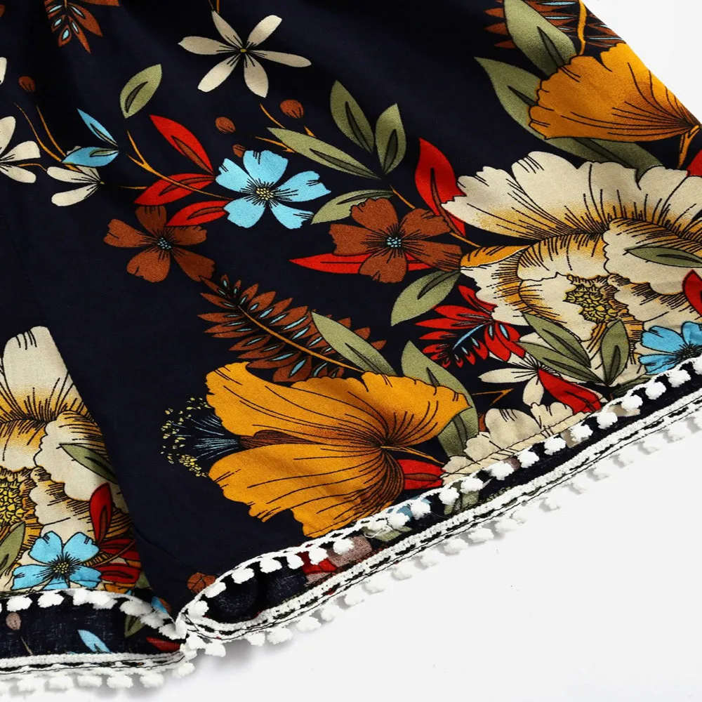 Casual Two Piece Set Women Botanical Print Summer V Collar Top Shorts Beachwear Ladies beach short sleeve shorts two-piece set 
Casual Two Piece Set Women Botanical Print Summer V Collar Top Shorts Beachwear Ladies beach short sleeve shorts two-piece set