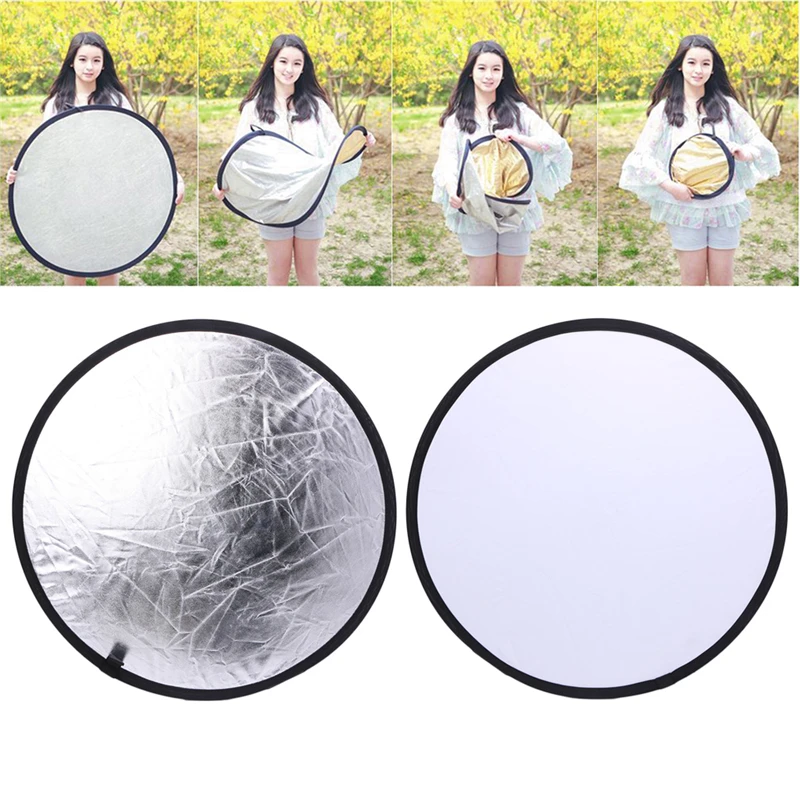 2 in 1 50-60cm Light Mulit Collapsible Disc Photography Reflector Silver/White
2 in 1 50-60cm Light Mulit Collapsible Disc Photography Reflector Silver/White
