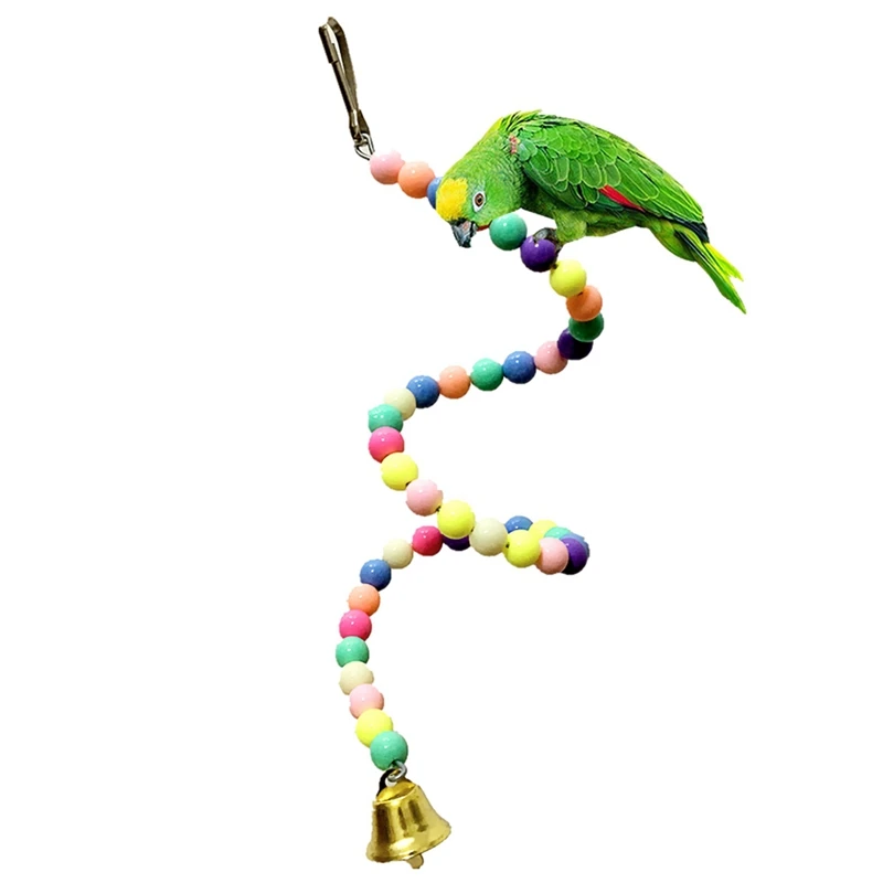 Parrot Cage Toy Rotated Climbing Ladder Birds Creative Bell Colorful Beads Ladder hook can be hang on the top of cages
Parrot Cage Toy Rotated Climbing Ladder Birds Creative Bell Colorful Beads Ladder hook can be hang on the top of cages