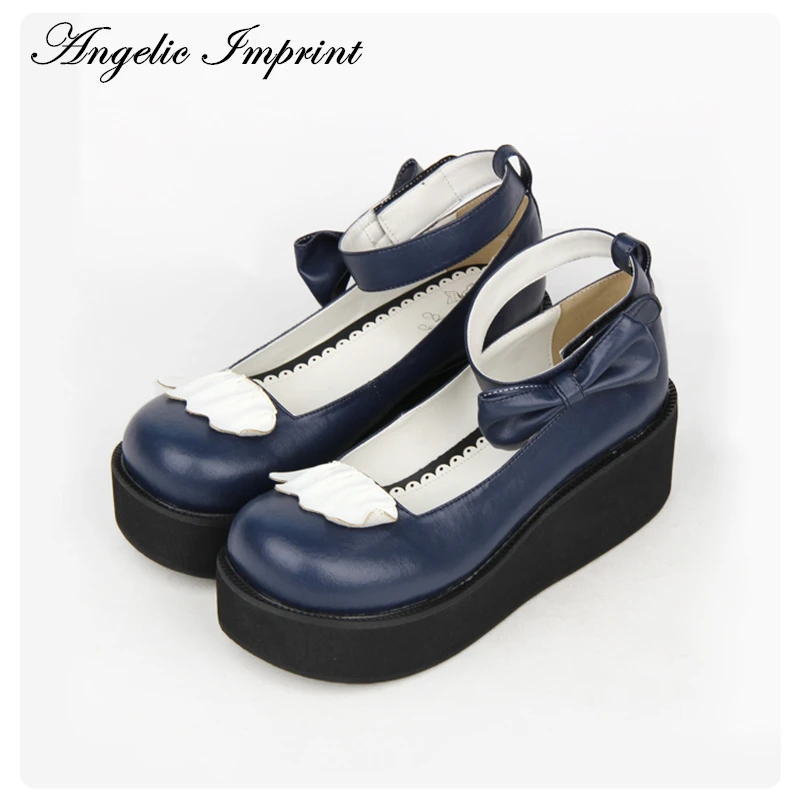 7cm Wedge Heel Sweet Lolita Shoes Navy Blue Leather Bowknot Ankle Strap Princess Girls Shoes
7cm Wedge Heel Sweet Lolita Shoes Navy Blue Leather Bowknot Ankle Strap Princess Girls Shoes