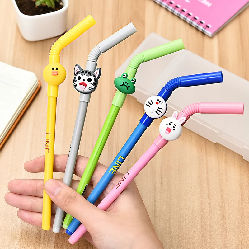 10 pcs/lot Creative Cartoon animals gel pen Straw shape black ink 0.38mm novelty Gift Student stationery School Office Supplies
10 pcs/lot Creative Cartoon animals gel pen Straw shape black ink 0.38mm novelty Gift Student stationery School Office Supplies