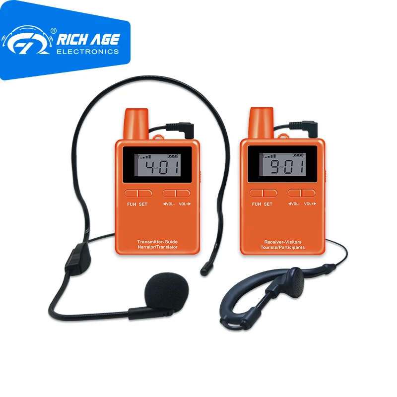 RichiTek One Way Audio Guide System Earphone 1 Transmitter+2 Receivers For Travel Agency With Condenser Microphone
RichiTek One Way Audio Guide System Earphone 1 Transmitter+2 Receivers For Travel Agency With Condenser Microphone
