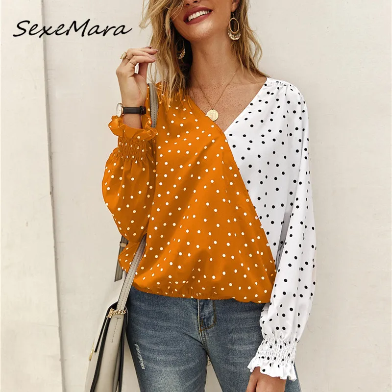 Women Tops Summer 2019 Sexy Casual Blouse Korean Fashion Clothing Dot Women Long Sleeve Shirts
Women Tops Summer 2019 Sexy Casual Blouse Korean Fashion Clothing Dot Women Long Sleeve Shirts