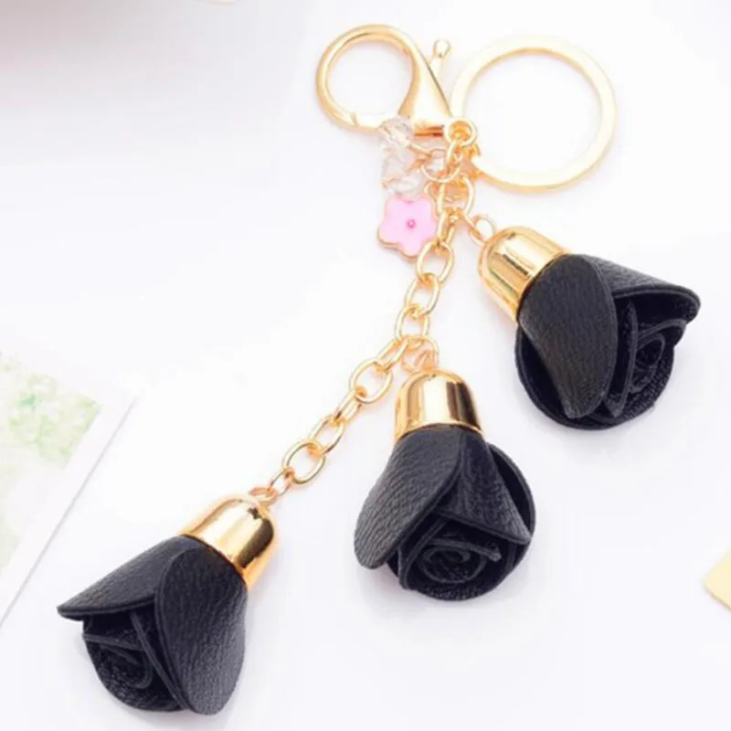 Fashion Leather Rose Flower Keychain Cute Tassel Flower Key Chain Women Keychain Female Bag Pendant Jewelry
Fashion Leather Rose Flower Keychain Cute Tassel Flower Key Chain Women Keychain Female Bag Pendant Jewelry