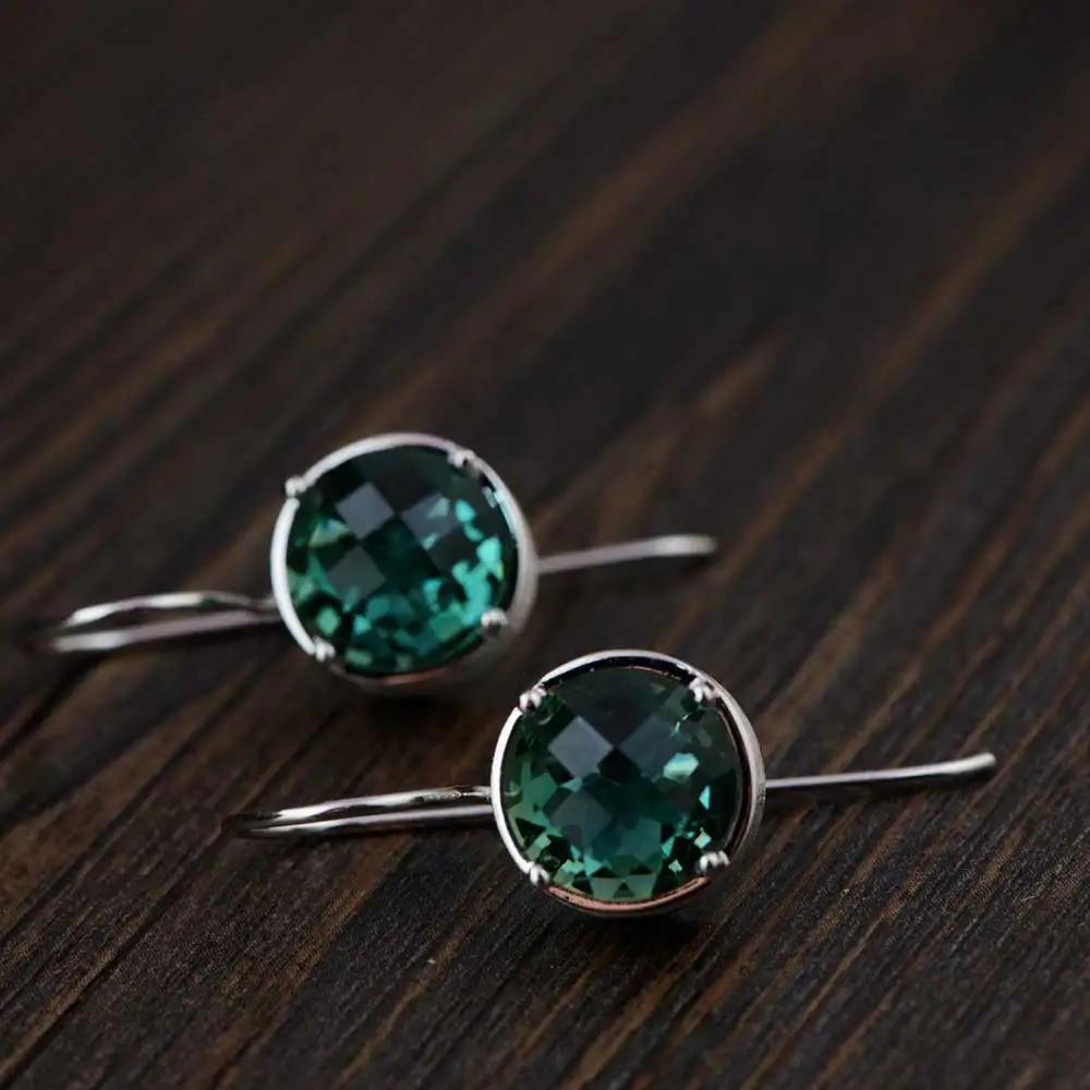 FNJ 925 Silver Crystal Earrings for Women Jewelry Round Green Stone 100% S925 Sterling Silver boucle d'oreille Drop Earring
FNJ 925 Silver Crystal Earrings for Women Jewelry Round Green Stone 100% S925 Sterling Silver boucle d'oreille Drop Earring