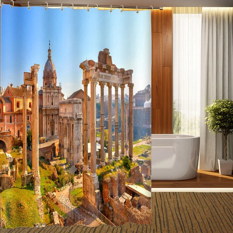 MYRU 3D Print Waterproof Building Shower Curtains Bath Products Bathroom Decor with Hooks
MYRU 3D Print Waterproof Building Shower Curtains Bath Products Bathroom Decor with Hooks