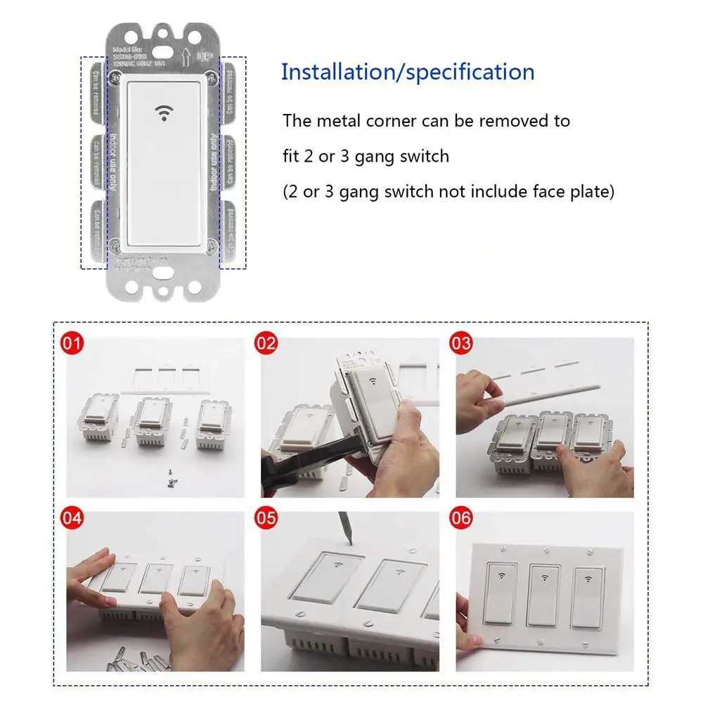 Timethinker Smart Light Wifi Switch US 3 Gang Wall Switch Interrupter Remote Control for Alexa Google Home IFTTT Smart Life APP
Timethinker Smart Light Wifi Switch US 3 Gang Wall Switch Interrupter Remote Control for Alexa Google Home IFTTT Smart Life APP
