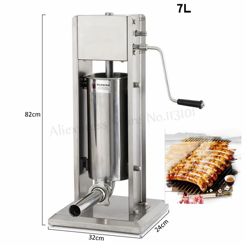 7L Manual Sausage Stuffer Meat Filler Restaurants Commercail Vertical Stainless Steel Churros Machine Churro Extruder
7L Manual Sausage Stuffer Meat Filler Restaurants Commercail Vertical Stainless Steel Churros Machine Churro Extruder