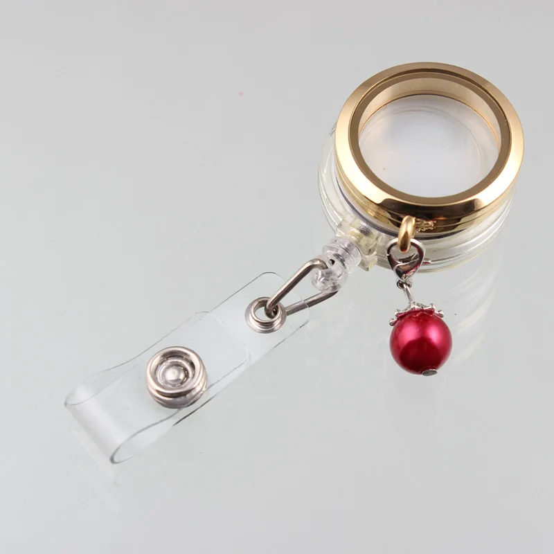 30mm Magnetic Stainless Steel Badge Reel Floating Locket Pendant With Retractable ID Badge Holders And Red Pearl 10pcs
30mm Magnetic Stainless Steel Badge Reel Floating Locket Pendant With Retractable ID Badge Holders And Red Pearl 10pcs