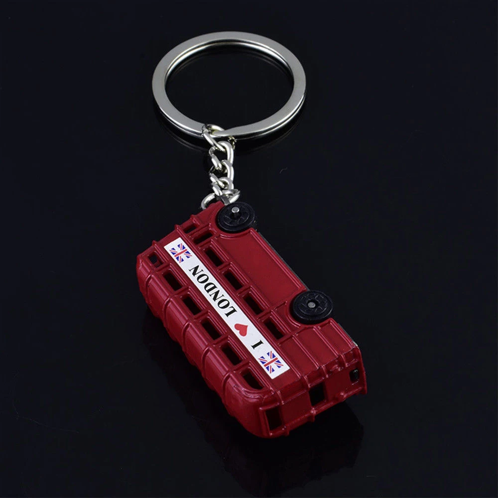 Фото 1 шт. классический красный автобус модель креативный держатель для ключей кольцо