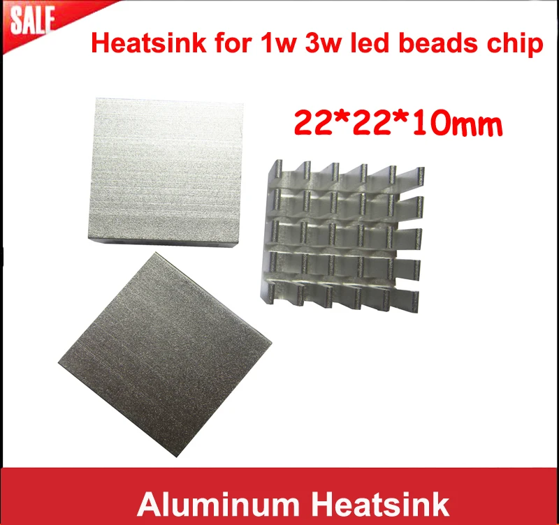 10pcs/lot Silver 22*22*10mm Square Base Aluminum Heatsink Radiator Cooler For 1W 3W IC Led Light Chip Beads(Without LED Lights)
10pcs/lot Silver 22*22*10mm Square Base Aluminum Heatsink Radiator Cooler For 1W 3W IC Led Light Chip Beads(Without LED Lights)