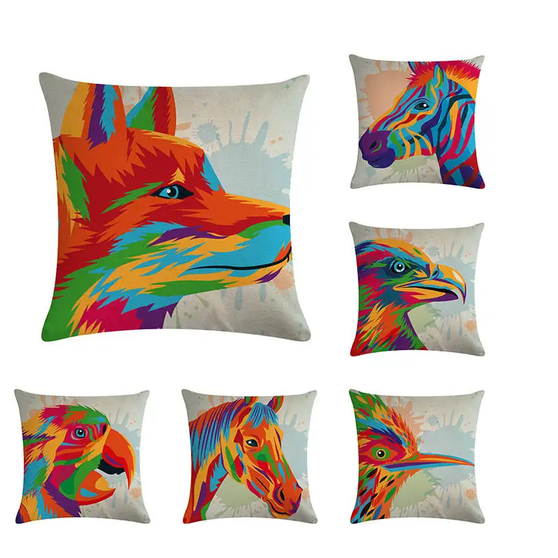 Colorful Animal Cushion Cover Lovely Wolf Zebra Birds Pillow Cover Polyester Pillow Case Home Decor Room Decorate ZY1204
Colorful Animal Cushion Cover Lovely Wolf Zebra Birds Pillow Cover Polyester Pillow Case Home Decor Room Decorate ZY1204