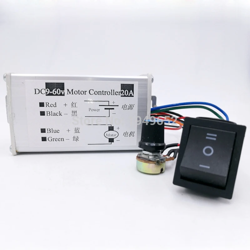 20A DC motor variable speed/reverse switch pulse width/PWM motor speed controller 12V24V36V48V
20A DC motor variable speed/reverse switch pulse width/PWM motor speed controller 12V24V36V48V