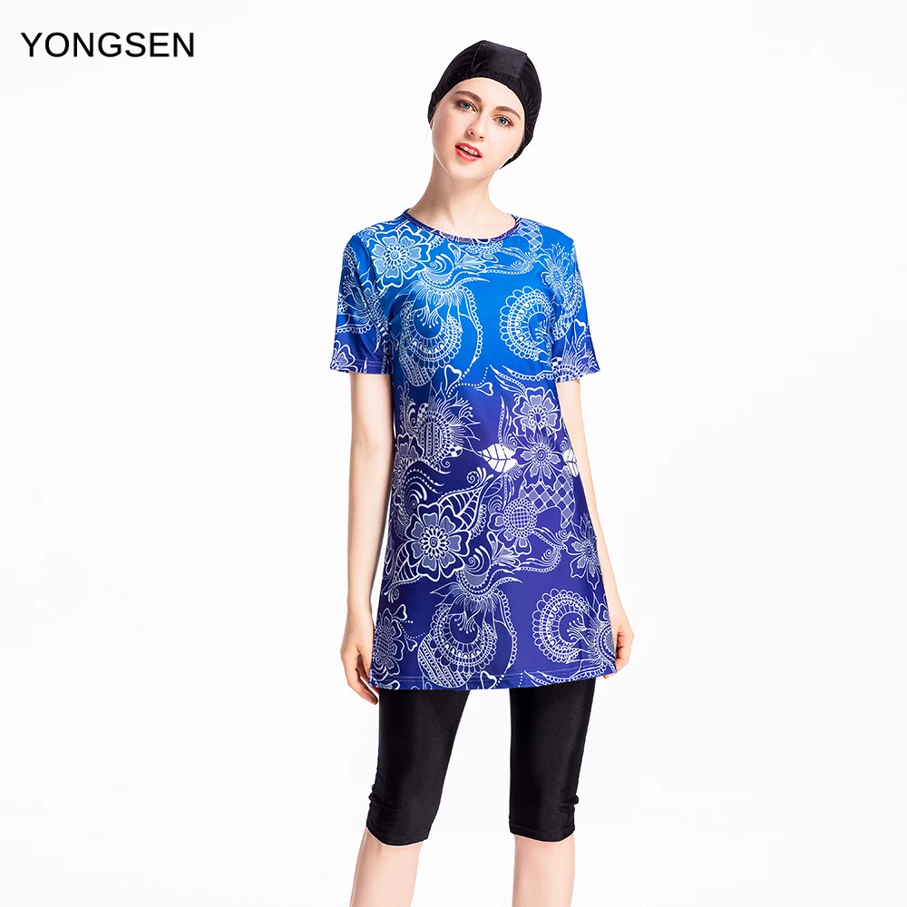 YONGSEN полный Чехол Burkinis Мусульманский купальник Женские Купальники арабский