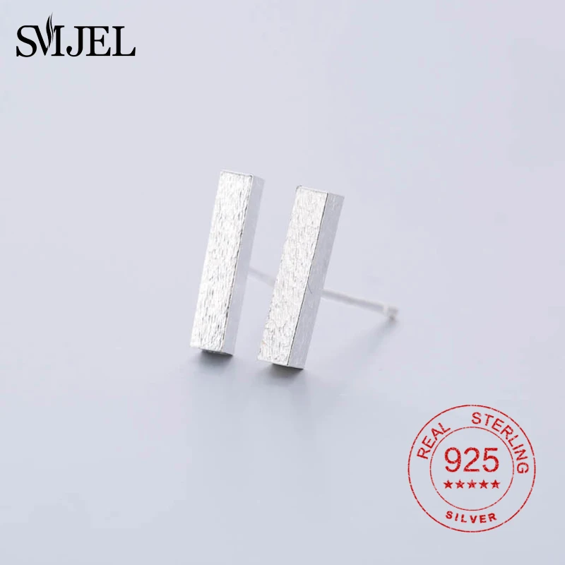 SMJEL 925 Sterling Silver Round Bar Stud Earrings in 2 Different Size Simple Ear Earring Fine Jewelry Women Wedding Gift
SMJEL 925 Sterling Silver Round Bar Stud Earrings in 2 Different Size Simple Ear Earring Fine Jewelry Women Wedding Gift