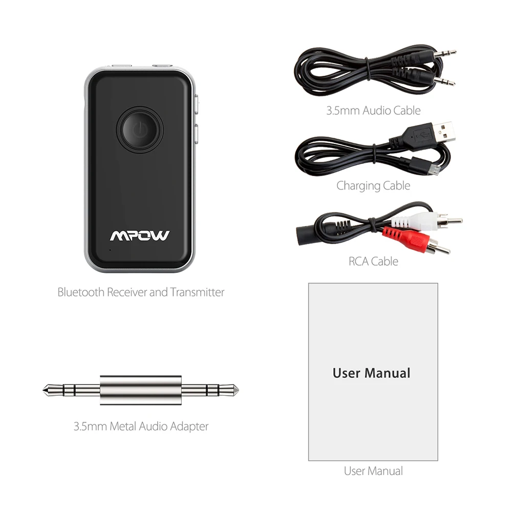 Mpow BH045 2-in-1 Bluetooth 4.1 Transmitter & Receiver Wireless Adapter For Headphones Speaker TV Computer Car Stereos System |