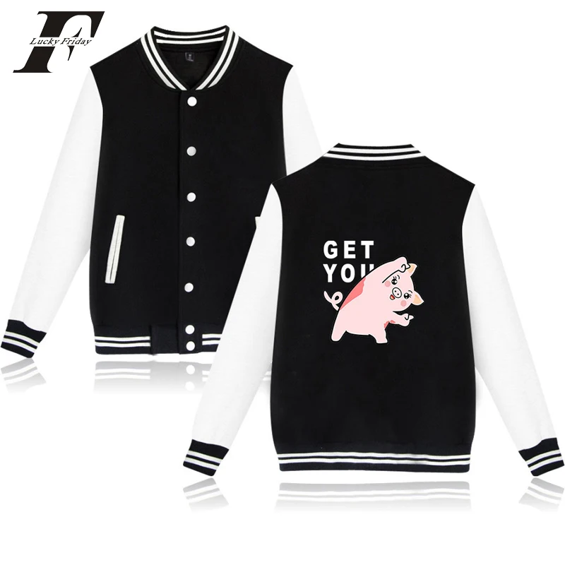 LUCKYFRIDAYF fashion funny cartoon cute Pig printed Baseball Jacket men women Sweatshirt coat casual long sleeve hoodies Jackets
LUCKYFRIDAYF fashion funny cartoon cute Pig printed Baseball Jacket men women Sweatshirt coat casual long sleeve hoodies Jackets