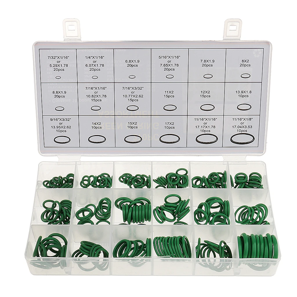 270 Pieces Car Air Conditioning A/C System HNBR O-Ring Assortment Kit Green Hydrogenated Nitrile Butadiene Rubber
270 Pieces Car Air Conditioning A/C System HNBR O-Ring Assortment Kit Green Hydrogenated Nitrile Butadiene Rubber