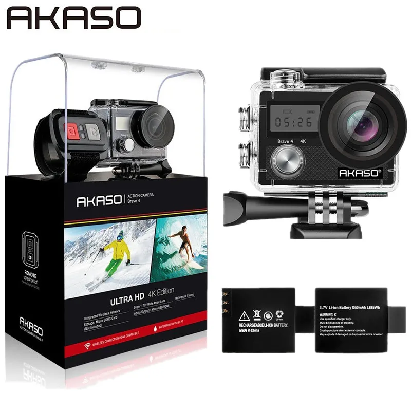 Экшн-камера AKASO Brave 4 4K HD водонепроницаемая для экстремальных видов спорта |