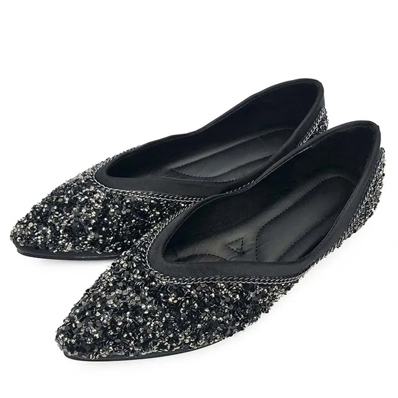 New 2019 Fashion Flats Women Bling Boat Shoes Pointed toe Elegant Women's Flats Ladies Brand Shoes ZH2684
New 2019 Fashion Flats Women Bling Boat Shoes Pointed toe Elegant Women's Flats Ladies Brand Shoes ZH2684