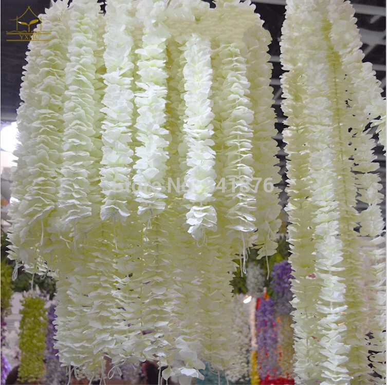 White Artificial Orchid Wisteria Vine Flower 2 Meter Long Silk Wreaths For Wedding Backdrop Decoration Shooting Props 30pcs/lot
White Artificial Orchid Wisteria Vine Flower 2 Meter Long Silk Wreaths For Wedding Backdrop Decoration Shooting Props 30pcs/lot