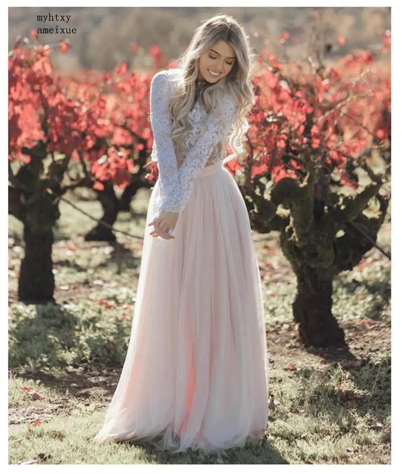 Сексуальное свадебное платье в стиле бохо с длинным рукавом 2020 Robe De Mariee из двух частей белый кружевной топ розовое свадебное платье пышное Тюлевое свадебное платье es
Сексуальное свадебное платье в стиле бохо с длинным рукавом 2020 Robe De Mariee из двух частей белый кружевной топ розовое свадебное платье пышное Тюлевое свадебное платье es
