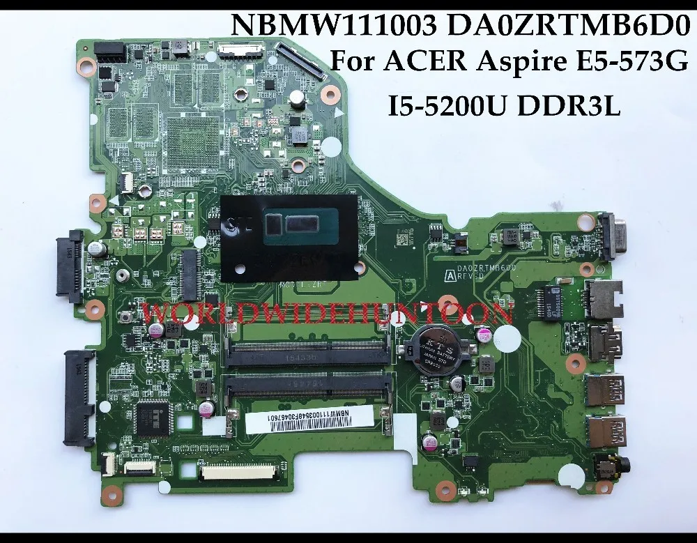 Wholesale High quality NBMW111003 for ACER Aspire E5-573P Laptop Motherboard DA0ZRTMB6D0 I5-5200U DDR3L 100% Fully Tested | Компьютеры и