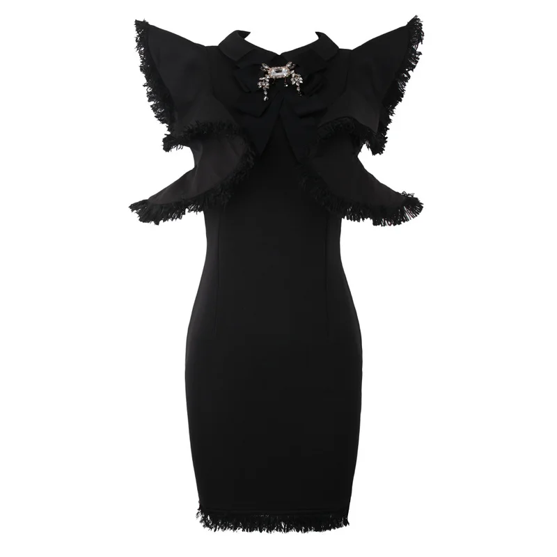 High Quality Sexy Women O-Neck Black White Rayon Bandage Simple Elegant Homecoming Evening Party Dress
High Quality Sexy Women O-Neck Black White Rayon Bandage Simple Elegant Homecoming Evening Party Dress
